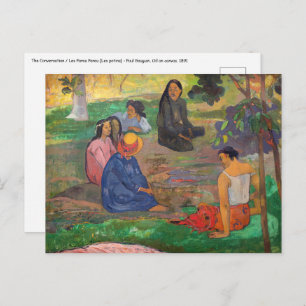 Paul Gauguin - Der Konversation / Parau Postkarte