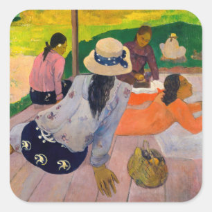 Paul Gauguin - Der Mittagsschlaf Quadratischer Aufkleber
