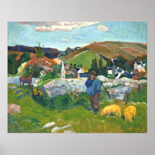 Paul Gauguin Der Schweinehalter, Bretagne Poster