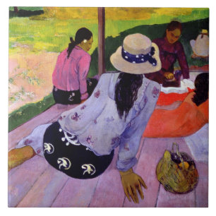 Paul Gauguin   der Siesta, 1891-2 (Öl auf Fliese