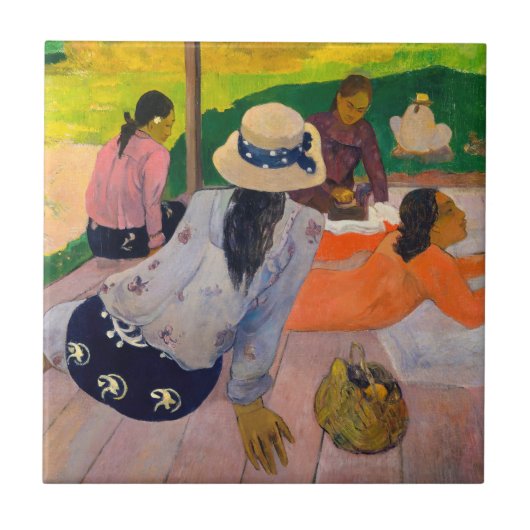 Paul Gauguin - Die Siesta Fliese (Vorderseite)
