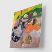 Paul Gauguin - Die Siesta Quadratische Wanduhr (Winkel)