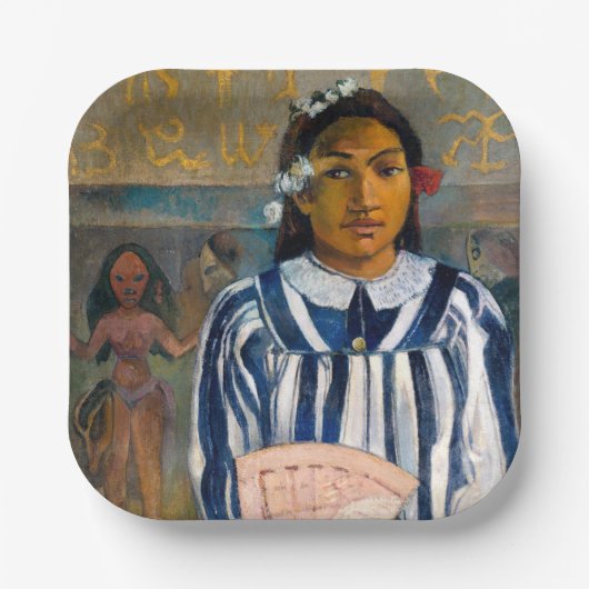 Paul Gauguin - Die Vorfahren von Tehamana Pappteller (Vorderseite)