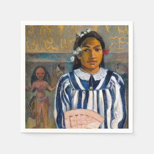Paul Gauguin - Die Vorfahren von Tehamana Serviette (Vorderseite)