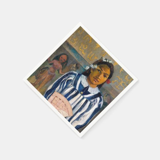 Paul Gauguin - Die Vorfahren von Tehamana Serviette (Ecke)