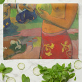 Paul Gauguin - Frau mit Frucht Geschirrtuch (Gefaltet)