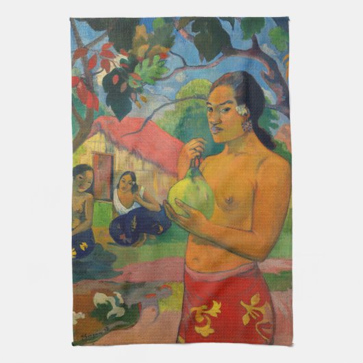 Paul Gauguin - Frau mit Frucht Geschirrtuch (Vertikal)