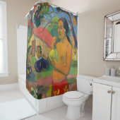 Paul Gauguin - Frauen, die eine Frucht halten Duschvorhang (Beispiel)