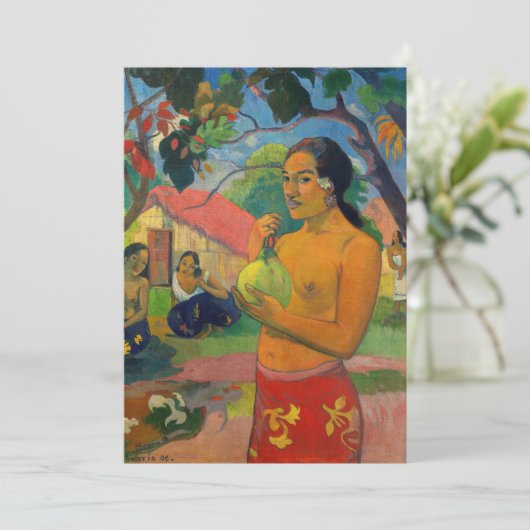 Paul Gauguin - Frauen, die eine Frucht halten Einladung (Stehend Vorderseite)