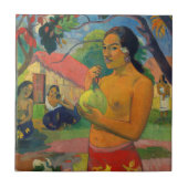 Paul Gauguin - Frauen, die eine Frucht halten Fliese (Vorderseite)