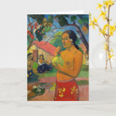 Paul Gauguin - Frauen, die eine Frucht halten Karte (Gelbe Blume)