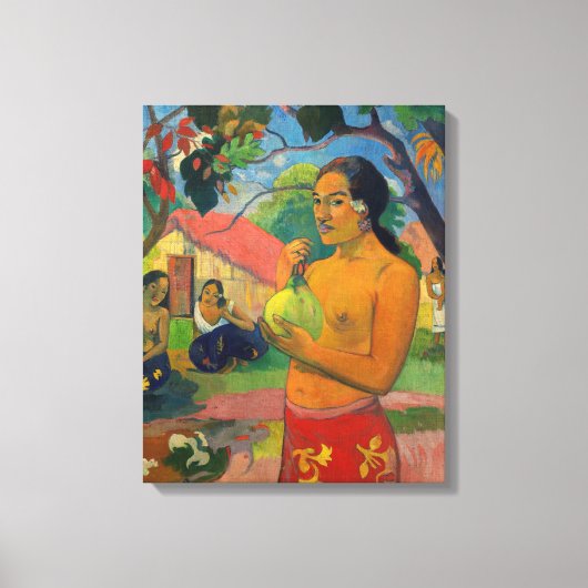 Paul Gauguin - Frauen, die eine Frucht halten Leinwanddruck (Vorderseite)