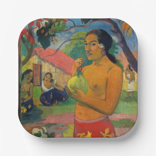 Paul Gauguin - Frauen, die eine Frucht halten Pappteller (Vorderseite)