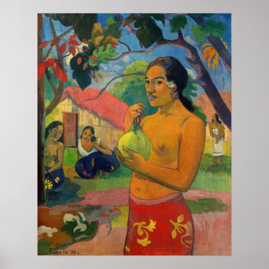 Paul Gauguin - Frauen, die eine Frucht halten Poster (Vorne)