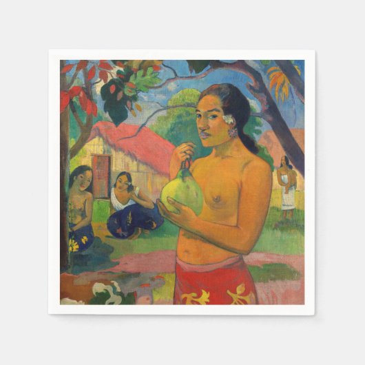 Paul Gauguin - Frauen, die eine Frucht halten Serviette (Vorderseite)