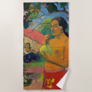 Paul Gauguin - Frauen, die eine Frucht halten Strandtuch