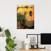 Paul Gauguin Haymaking with Scripture Verse Poster (Heimbüro)