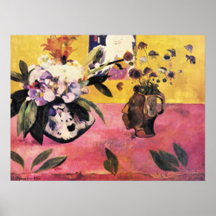 Paul Gauguin Head-Shaped Vase und Japanischer Holz Poster