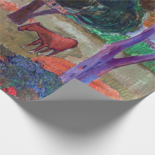 Paul Gauguin - Landschaft mit einem Schwein und ei Geschenkpapier (Ecke)