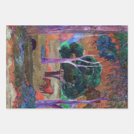 Paul Gauguin - Landschaft mit einem Schwein und ei Geschenkpapier Set (Vorderseite 2)