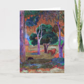 Paul Gauguin - Landschaft mit einem Schwein und ei Karte (Vorderseite)