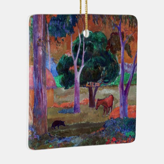 Paul Gauguin - Landschaft mit einem Schwein und ei Keramikornament (Rechts)