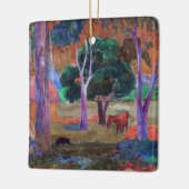 Paul Gauguin - Landschaft mit einem Schwein und ei Keramikornament (Links)
