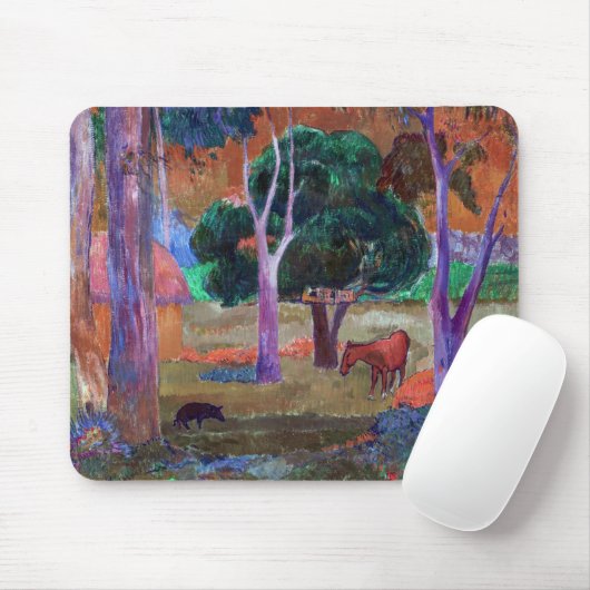 Paul Gauguin - Landschaft mit einem Schwein und ei Mousepad (Mit Mouse)