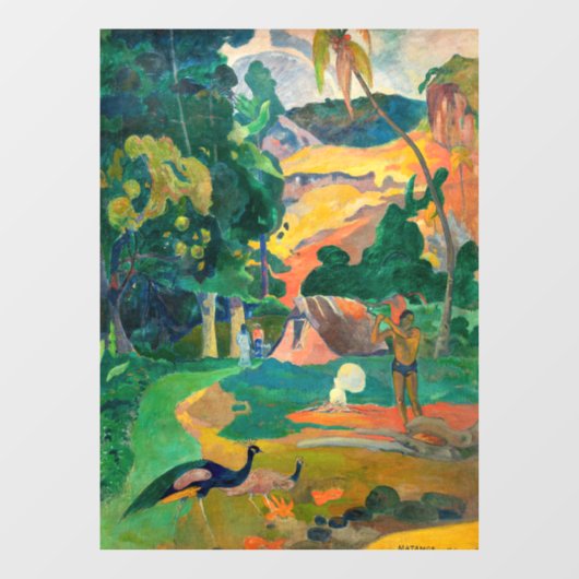 Paul Gauguin - Landschaft mit Peacocks / Matamoe Fensteraufkleber (Blatt)
