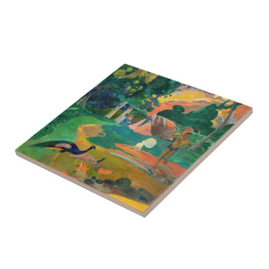 Paul Gauguin - Landschaft mit Peacocks / Matamoe Fliese (Seite)