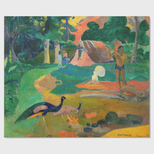 Paul Gauguin - Landschaft mit Peacocks / Matamoe Geschenkpapier (Flach)