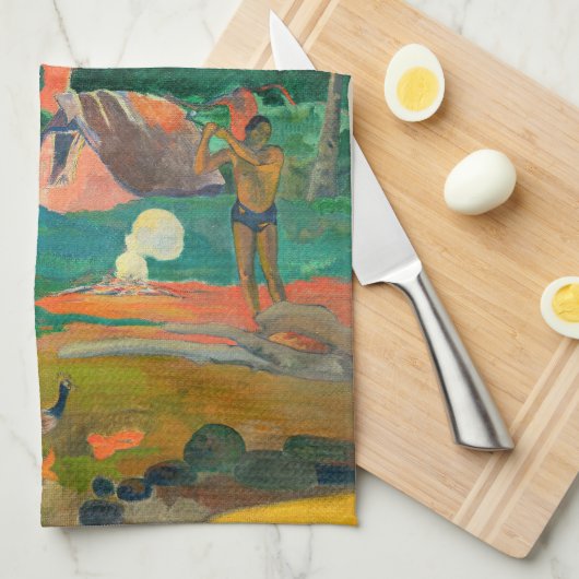 Paul Gauguin - Landschaft mit Peacocks / Matamoe Geschirrtuch (Viertel Falte)