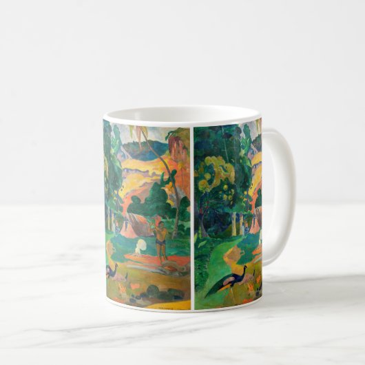 Paul Gauguin - Landschaft mit Peacocks / Matamoe Kaffeetasse (VorderseiteRechts)