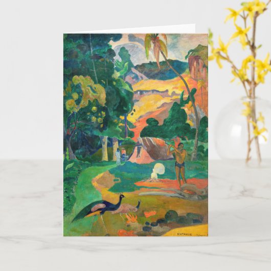 Paul Gauguin - Landschaft mit Peacocks / Matamoe Karte (Gelbe Blume)