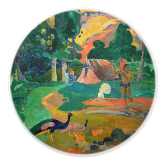 Paul Gauguin - Landschaft mit Peacocks / Matamoe Keramikknauf (Vorderseite)