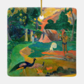 Paul Gauguin - Landschaft mit Peacocks / Matamoe Keramikornament (Rückseite)