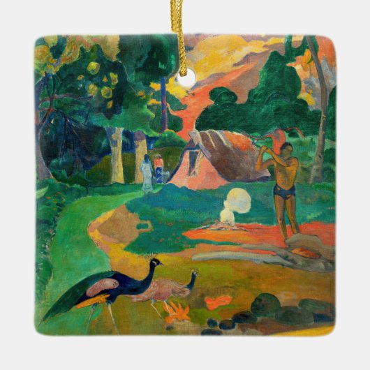 Paul Gauguin - Landschaft mit Peacocks / Matamoe Keramikornament (Vorderseite)