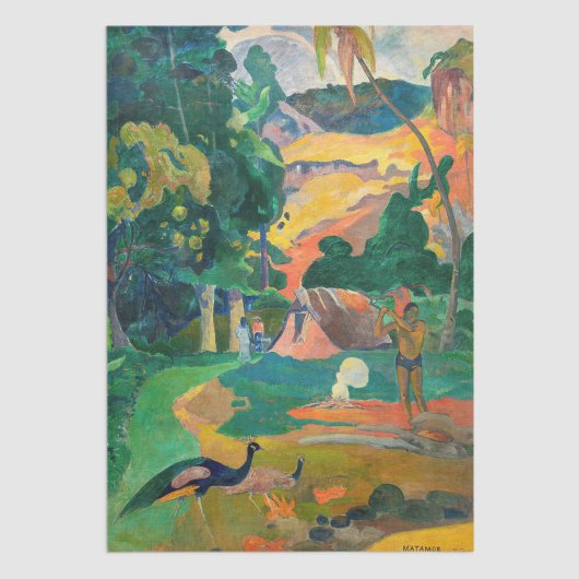 Paul Gauguin - Landschaft mit Peacocks / Matamoe Seidenpapier