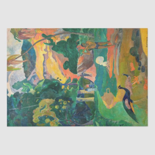 Paul Gauguin - Landschaft mit Peacocks / Matamoe Seidenpapier (Vorderseite)