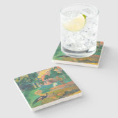 Paul Gauguin - Landschaft mit Peacocks / Matamoe Steinuntersetzer (Seitenansicht)