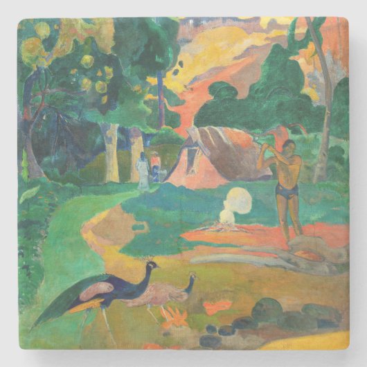 Paul Gauguin - Landschaft mit Peacocks / Matamoe Steinuntersetzer (Vorderseite)