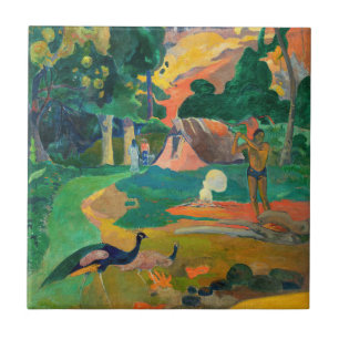 Paul Gauguin - Landschaft mit Pfauen / Matamoe Fliese