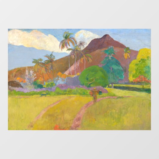 Paul Gauguin - Landschaft von Tahitien Fensteraufkleber (Blatt)