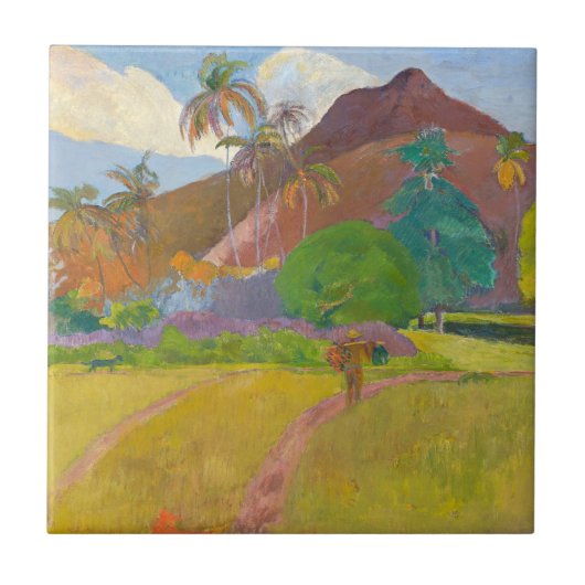 Paul Gauguin - Landschaft von Tahitien Fliese (Vorderseite)