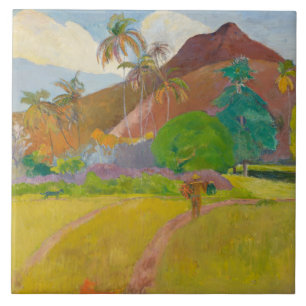 Paul Gauguin - Landschaft von Tahitien Fliese
