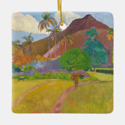 Paul Gauguin - Landschaft von Tahitien Keramikornament (Vorderseite)