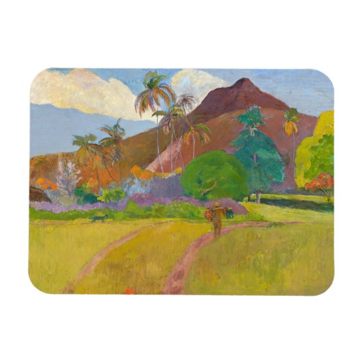 Paul Gauguin - Landschaft von Tahitien Magnet (Horizontal)
