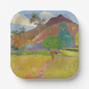 Paul Gauguin - Landschaft von Tahitien Pappteller