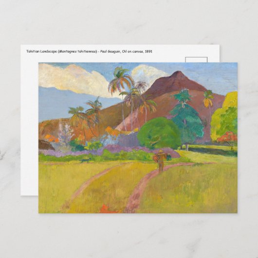 Paul Gauguin - Landschaft von Tahitien Postkarte (Vorne/Hinten)