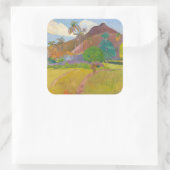 Paul Gauguin - Landschaft von Tahitien Quadratischer Aufkleber (Tasche)